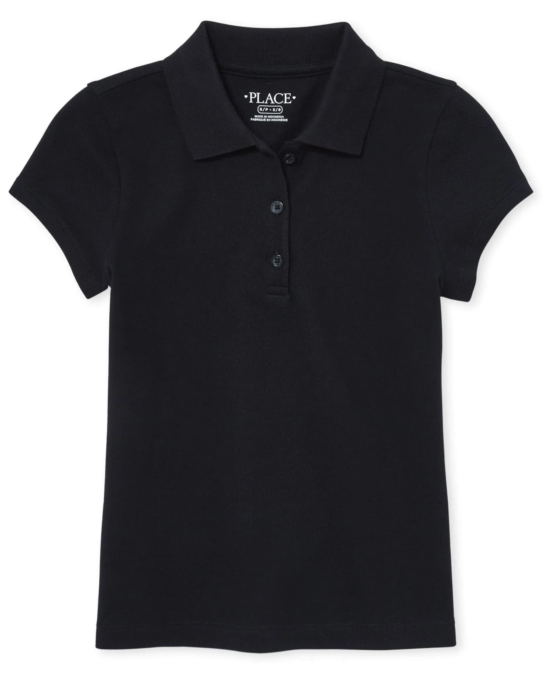 The Children's Place Short Sleeve Pique Polo Shirt for Girls | Classic School Uniform Style (70-120 chars)