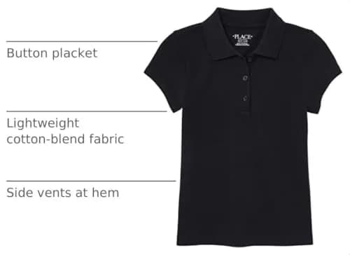 The Children's Place Short Sleeve Pique Polo Shirt for Girls | Classic School Uniform Style (70-120 chars) thumbnail 4
