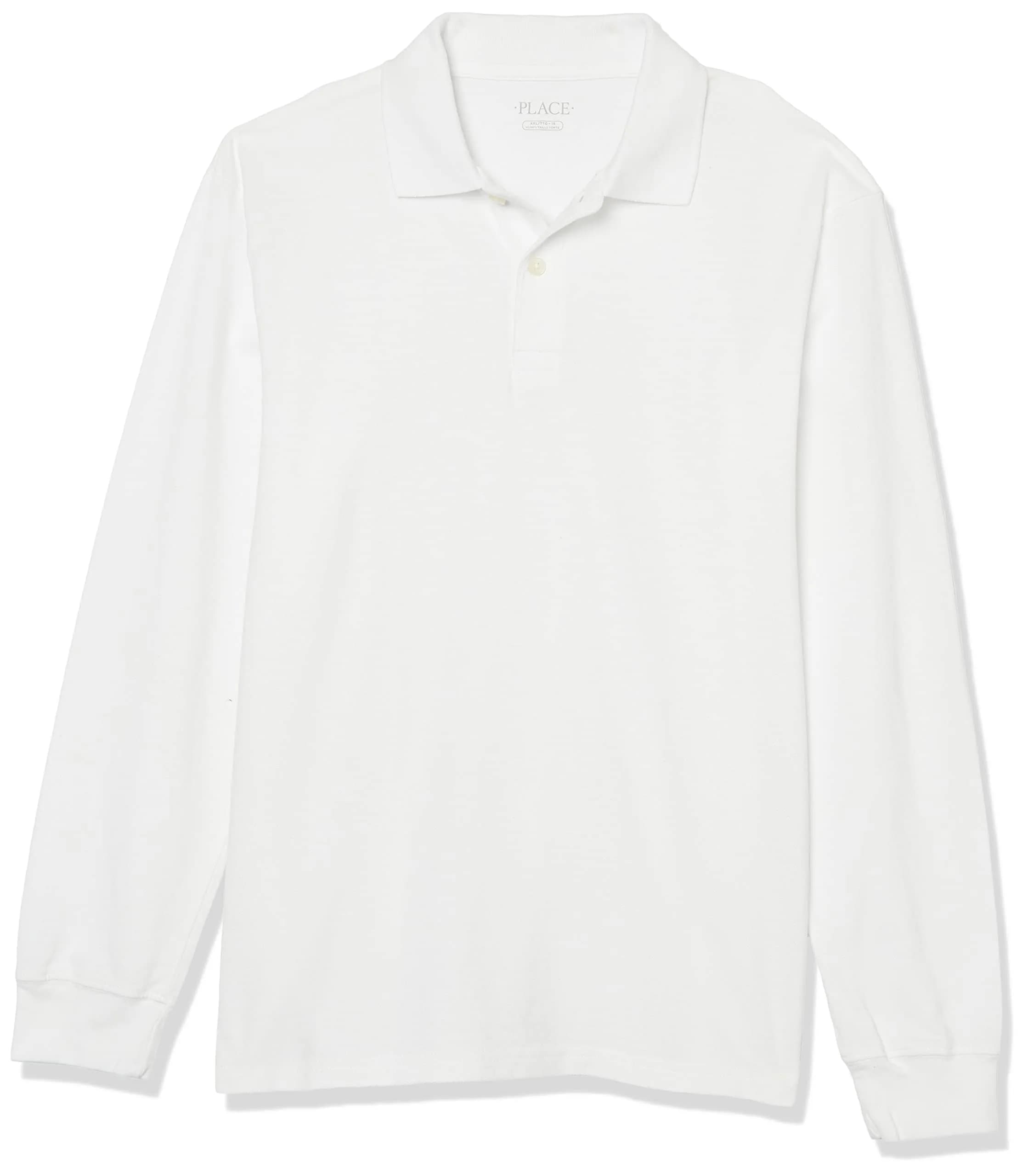 The Children's Place Baby Boys Long Sleeve Pique Polo, White, 9-12 Months | Classic Cotton Polo for Casual Comfort