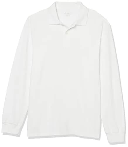 The Children's Place Baby Boys Long Sleeve Pique Polo, White, 9-12 Months | Classic Cotton Polo for Casual Comfort thumbnail 1