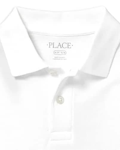 The Children's Place Baby Boys Long Sleeve Pique Polo, White, 9-12 Months | Classic Cotton Polo for Casual Comfort thumbnail 2