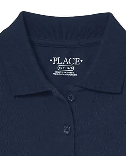 The Children's Place Girl's Short Sleeve Pique Polo Tidal Large | Classic Cotton Blend Comfort thumbnail 2