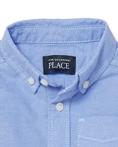 The Children's Place Short Sleeve Oxford Shirt 2T Light Blue | Casual Boys Shirt with Button-Down Collar thumbnail 2
