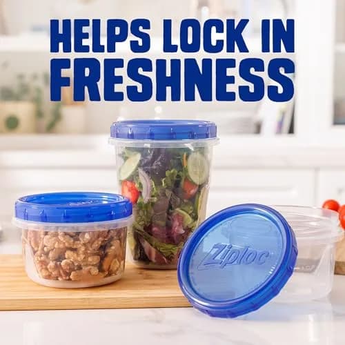 Ziploc Twist N Loc Leak-Proof Food Storage Containers, Small, 9 Count | BPA-Free, Stackable, Reusable thumbnail 5