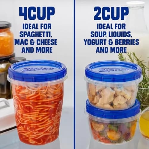 Ziploc Twist N Loc Leak-Proof Food Storage Containers, Small, 9 Count | BPA-Free, Stackable, Reusable thumbnail 6