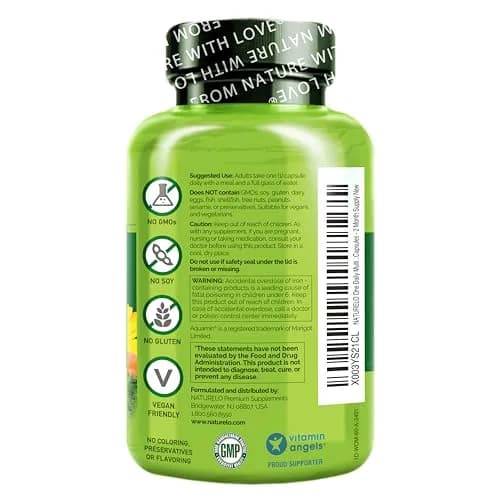 NATURELO One Daily Multivitamin for Women 60 Capsules | Plant-Based, Vegan, Non-GMO, Gluten-Free thumbnail 8