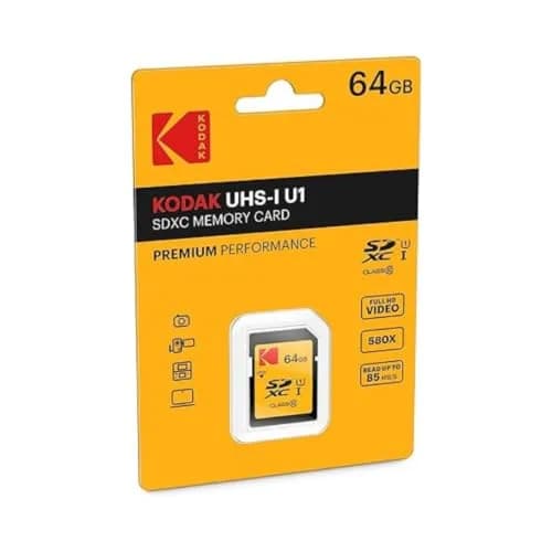 KODAK SDXC Card 64GB UHS-I U1 V10 | Up to 85MB/s Read, Full HD Video & Photos, Compatible with SDXC thumbnail 1