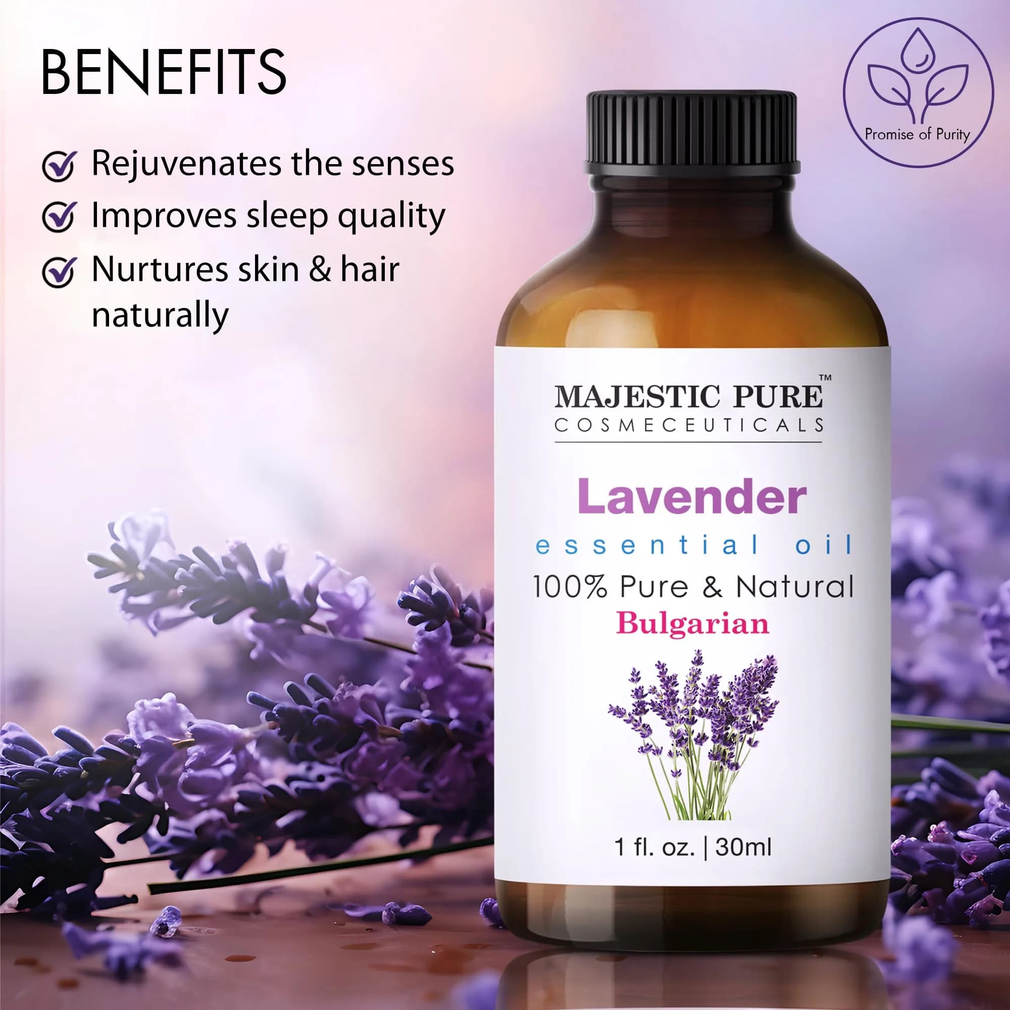 Majestic Pure Lavender Essential Oil 30ml (1 Fl Oz) | Pure & Natural Aromatherapy Oil - view 5