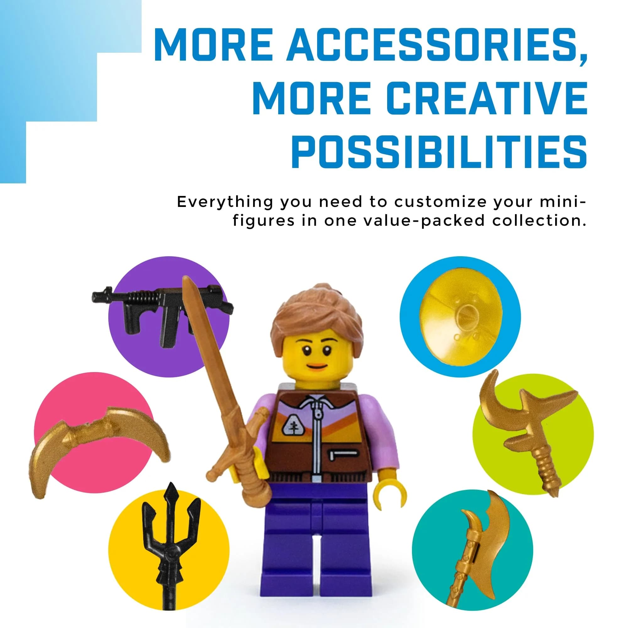 Brick Loot Weapons Pack for Boys Building Block Accessories 80pcs | Compatible with Minifigures & Major Brands - view 6