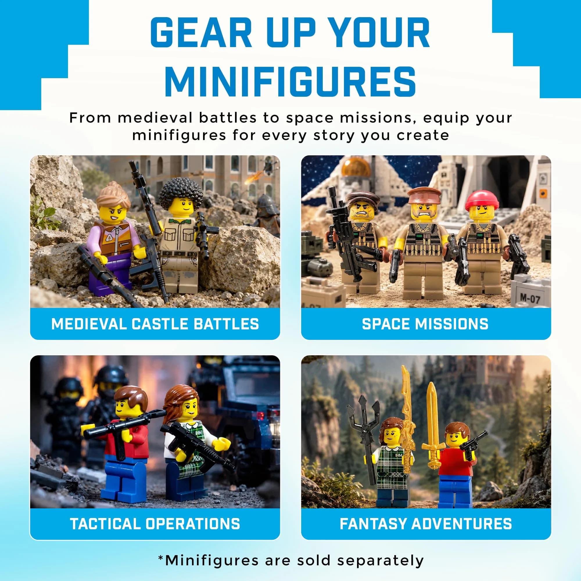 Brick Loot Weapons Pack for Boys Building Block Accessories 80pcs | Compatible with Minifigures & Major Brands - view 2