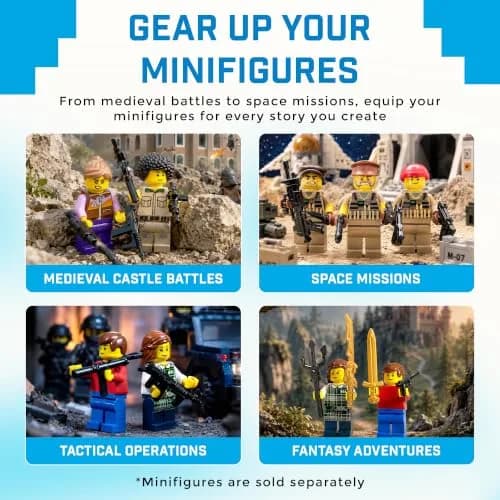 Brick Loot Weapons Pack for Boys Building Block Accessories 80pcs | Compatible with Minifigures & Major Brands thumbnail 2