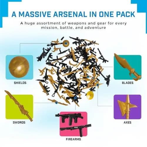 Brick Loot Weapons Pack for Boys Building Block Accessories 80pcs | Compatible with Minifigures & Major Brands thumbnail 3