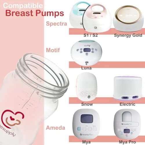 Nenesupply 9oz 4 Count Wide Neck Breastmilk Storage Bottle | Compatible with Spectra Pumps, BPA-Free, Dishwasher Safe thumbnail 5