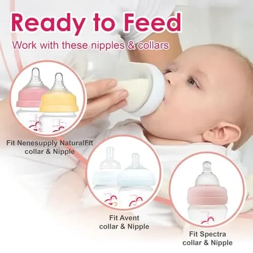 Nenesupply 9oz 4 Count Wide Neck Breastmilk Storage Bottle | Compatible with Spectra Pumps, BPA-Free, Dishwasher Safe thumbnail 8