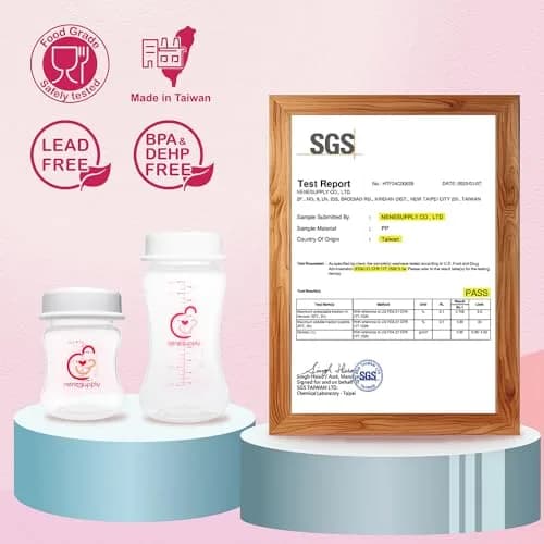 Nenesupply 9oz 4 Count Wide Neck Breastmilk Storage Bottle | Compatible with Spectra Pumps, BPA-Free, Dishwasher Safe thumbnail 9