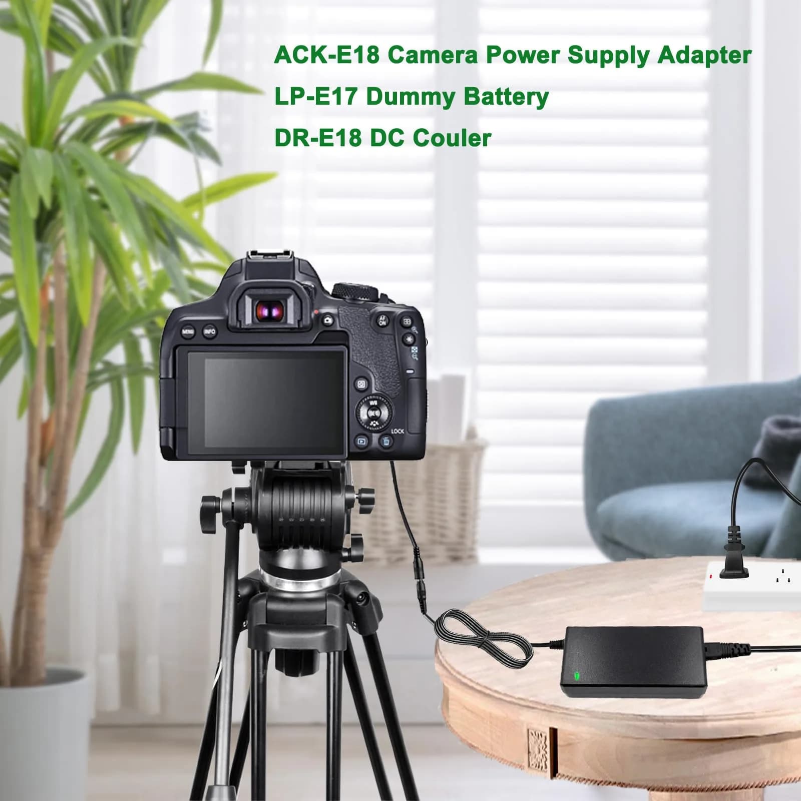 Gonin LP-E17 Dummy Battery & ACK-E18 Power Supply Kit for Canon RP, R50, R8, R10, R100, T7i, T8i, SL3 Cameras | Continuous Power for Studio & Video - view 8