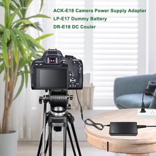 Gonin LP-E17 Dummy Battery & ACK-E18 Power Supply Kit for Canon RP, R50, R8, R10, R100, T7i, T8i, SL3 Cameras | Continuous Power for Studio & Video thumbnail 8