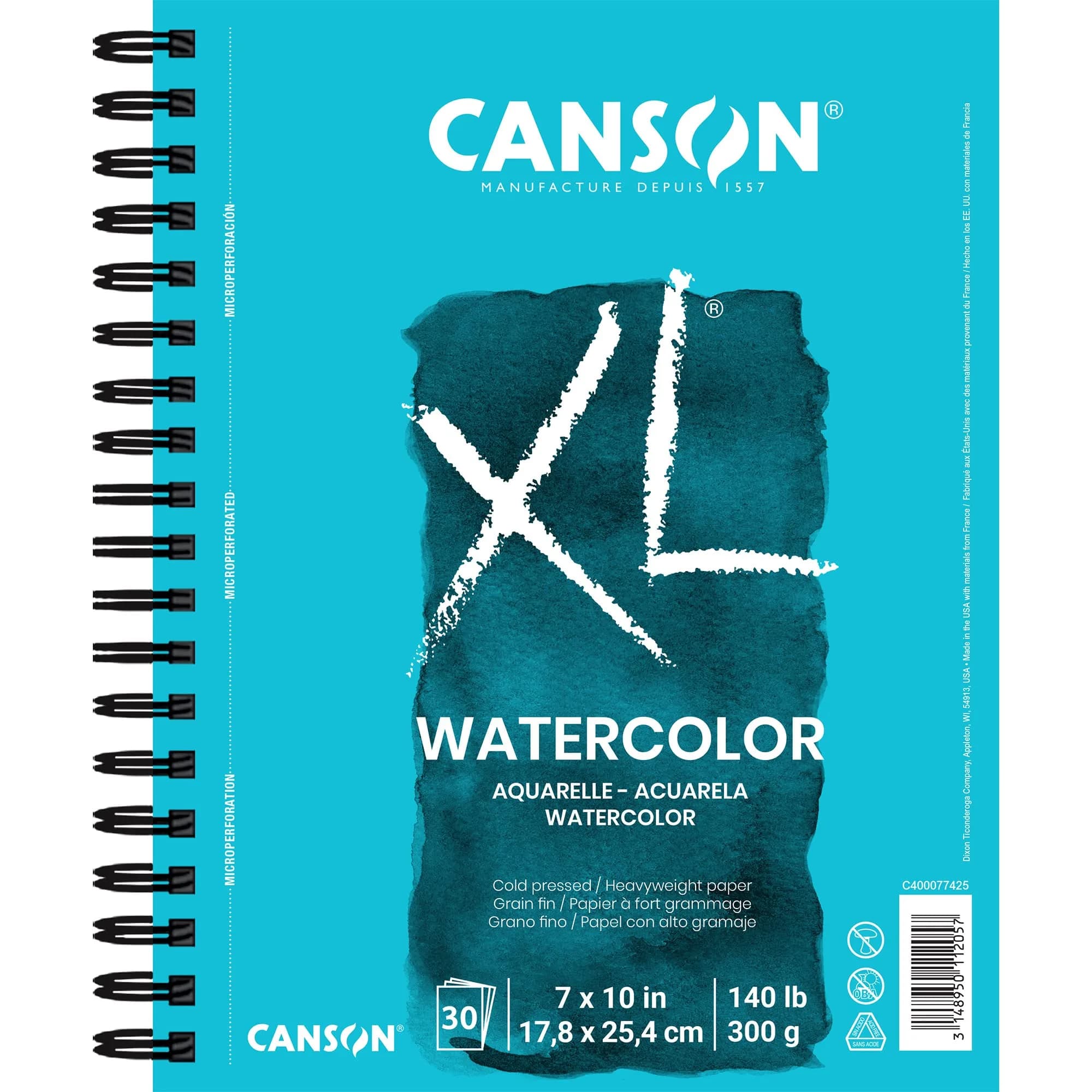 Canson XL Series Watercolor Paper 7x10 inches | Acid-Free Artist Pad for Watercolors & Mixed Media