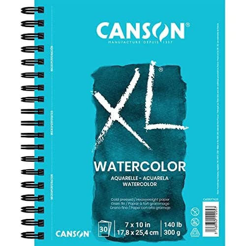 Canson XL Series Watercolor Paper 7x10 inches | Acid-Free Artist Pad for Watercolors & Mixed Media thumbnail 1