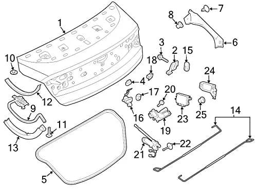 Ford Weatherstrip DP5Z-5443720-B | OEM Ford Parts for Vehicle Sealing