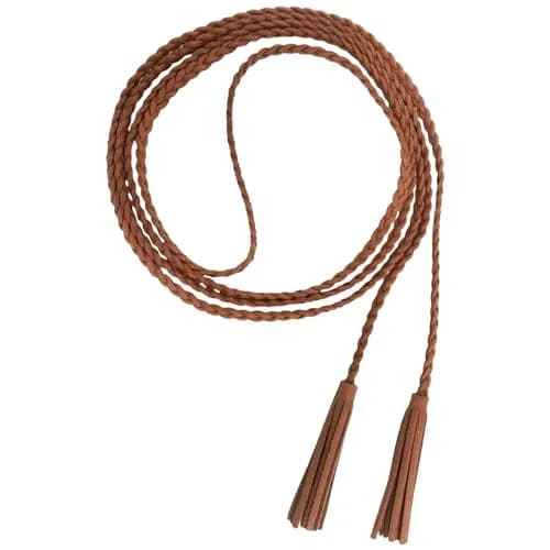 Nanxson Women's Waist Belt Woven Tassels Chain Belt Skinny Belt for Skirt Dress PDW0042 | Classic Slim Leather Belt for Women thumbnail 1