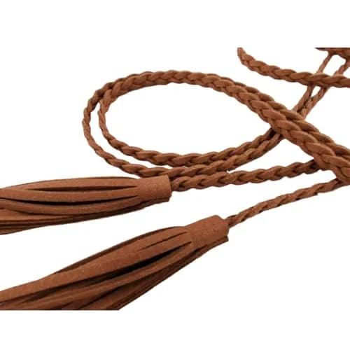 Nanxson Women's Waist Belt Woven Tassels Chain Belt Skinny Belt for Skirt Dress PDW0042 | Classic Slim Leather Belt for Women thumbnail 4