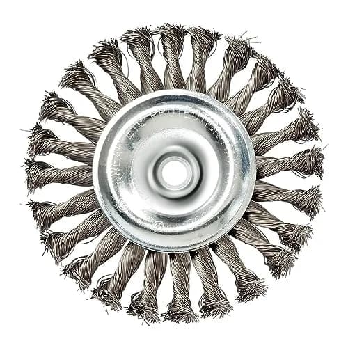 Mercer Abrasives Knot Wire Wheel 5" x 1/2" x 5/8"-11 | Heavy-Duty Abrasion Tool thumbnail 1