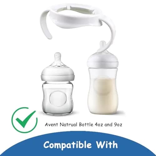 ROMIRUS Baby Bottle Handles for Philips Avent Natural Baby Bottle (Set of 4, White) | Encourages Independent Drinking thumbnail 4