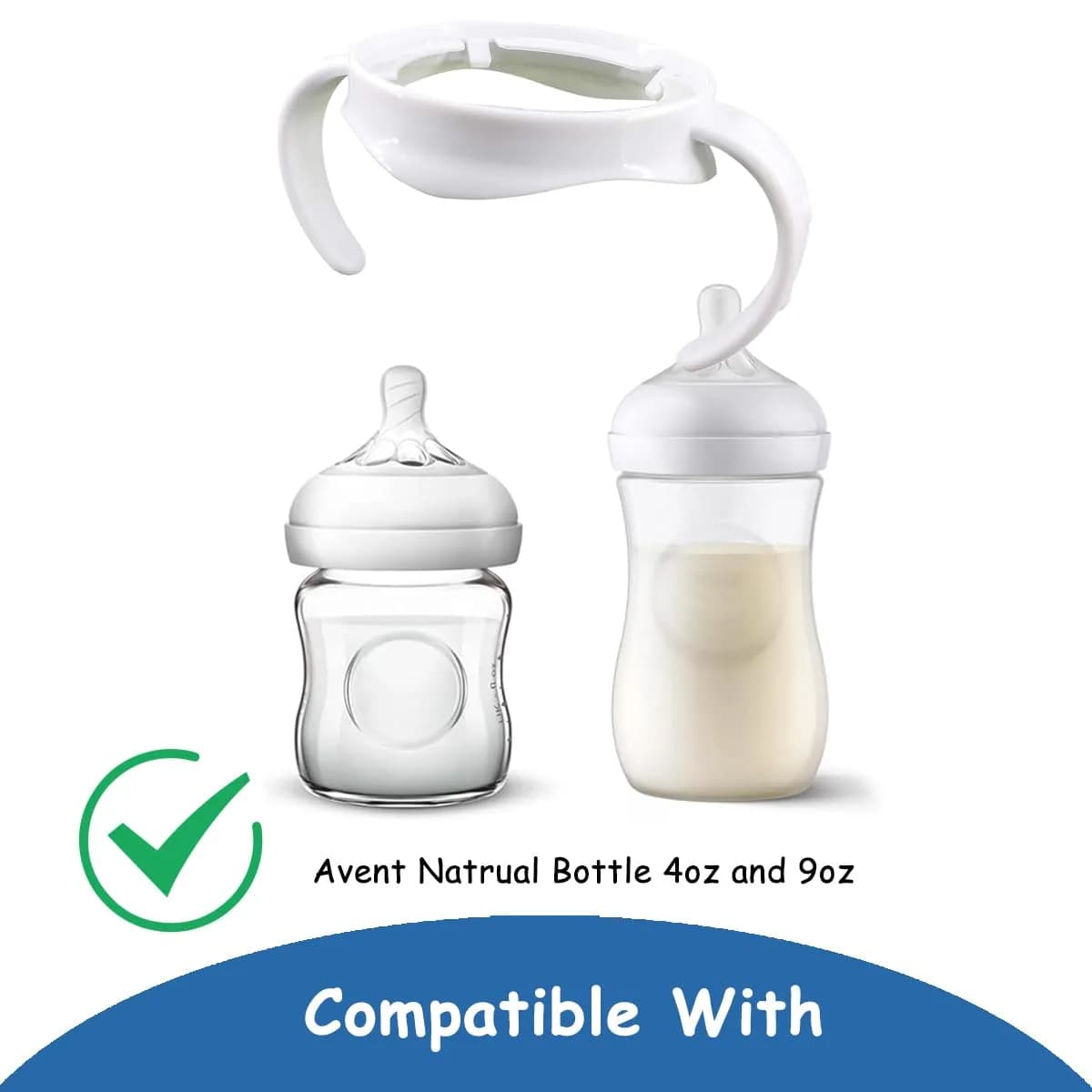 ROMIRUS Baby Bottle Handles for Philips Avent Natural Baby Bottle (Set of 4, White) | Encourages Independent Drinking - view 4