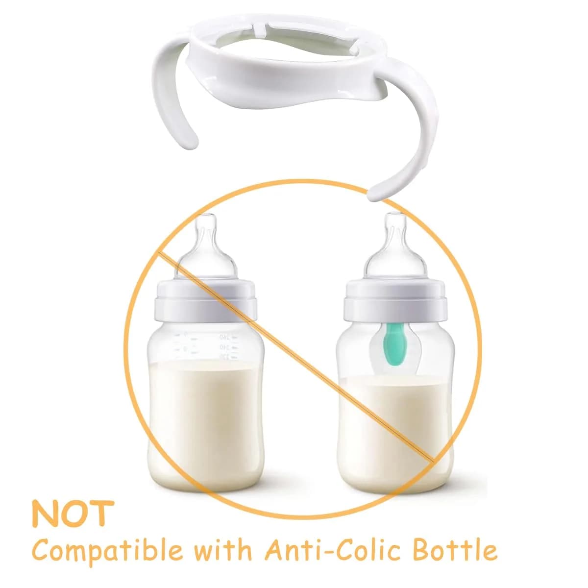 ROMIRUS Baby Bottle Handles for Philips Avent Natural Baby Bottle (Set of 4, White) | Encourages Independent Drinking - view 5