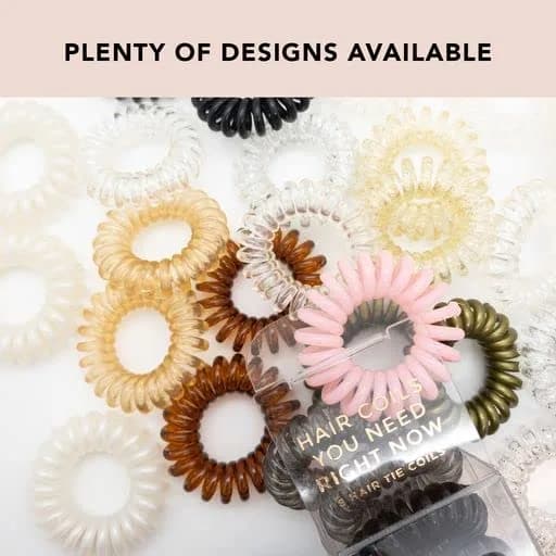 Kitsch Spiral Hair Ties for Women - Durable Hair Accessories - Clear, 4pcs | No Damage, Creaseless, Water-Resistant thumbnail 13