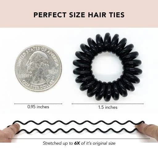 Kitsch Spiral Hair Ties for Women - Durable Hair Accessories - Clear, 4pcs | No Damage, Creaseless, Water-Resistant thumbnail 2