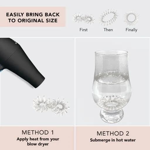 Kitsch Spiral Hair Ties for Women - Durable Hair Accessories - Clear, 4pcs | No Damage, Creaseless, Water-Resistant thumbnail 7