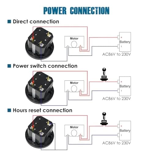 Runleader RL-HM005 LCD Hour Meter AC 86-230V | Tracks Runtime, Resettable Hours, IP65 Waterproof thumbnail 5