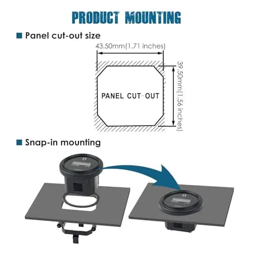 Runleader RL-HM005 LCD Hour Meter AC 86-230V | Tracks Runtime, Resettable Hours, IP65 Waterproof thumbnail 6
