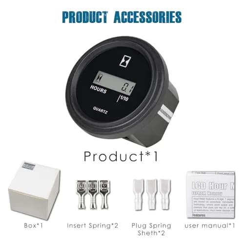 Runleader LCD Hour Meter 4.5-90V DC with Data Storage & IP65 Waterproofing | Tracks Runtime for Engines thumbnail 8