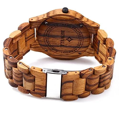 BEWELL ZS-W086B Men's Wooden Watch 4.2cm (1.65 inches) | Japanese Quartz Movement with Date Display thumbnail 4