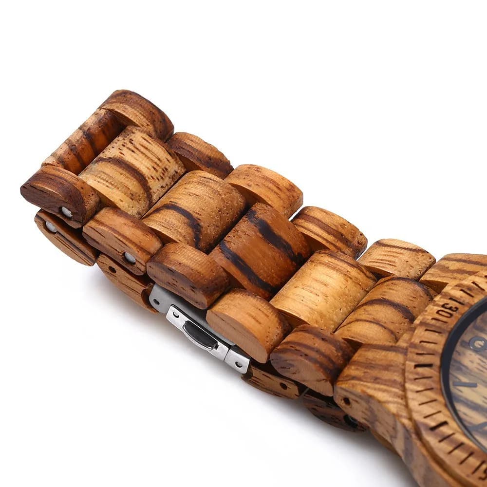 BEWELL ZS-W086B Men's Wooden Watch 4.2cm (1.65 inches) | Japanese Quartz Movement with Date Display - view 6