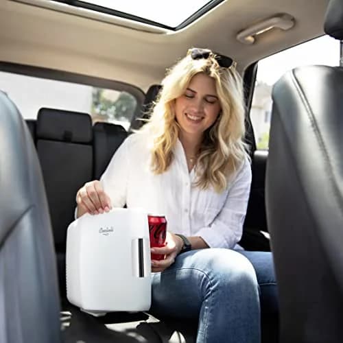 Cooluli White 4L Mini Fridge & Warmer 4.2 Quarts (3.8L) | ETL Certified Portable Electric Cooler & Warmer for Skincare, Drinks, & Makeup thumbnail 7