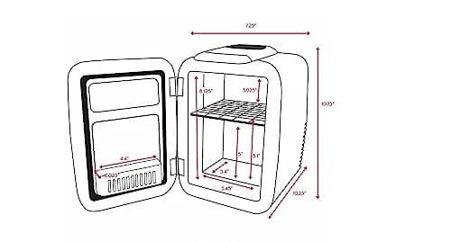 Cooluli White 4L Mini Fridge & Warmer 4.2 Quarts (3.8L) | ETL Certified Portable Electric Cooler & Warmer for Skincare, Drinks, & Makeup thumbnail 8