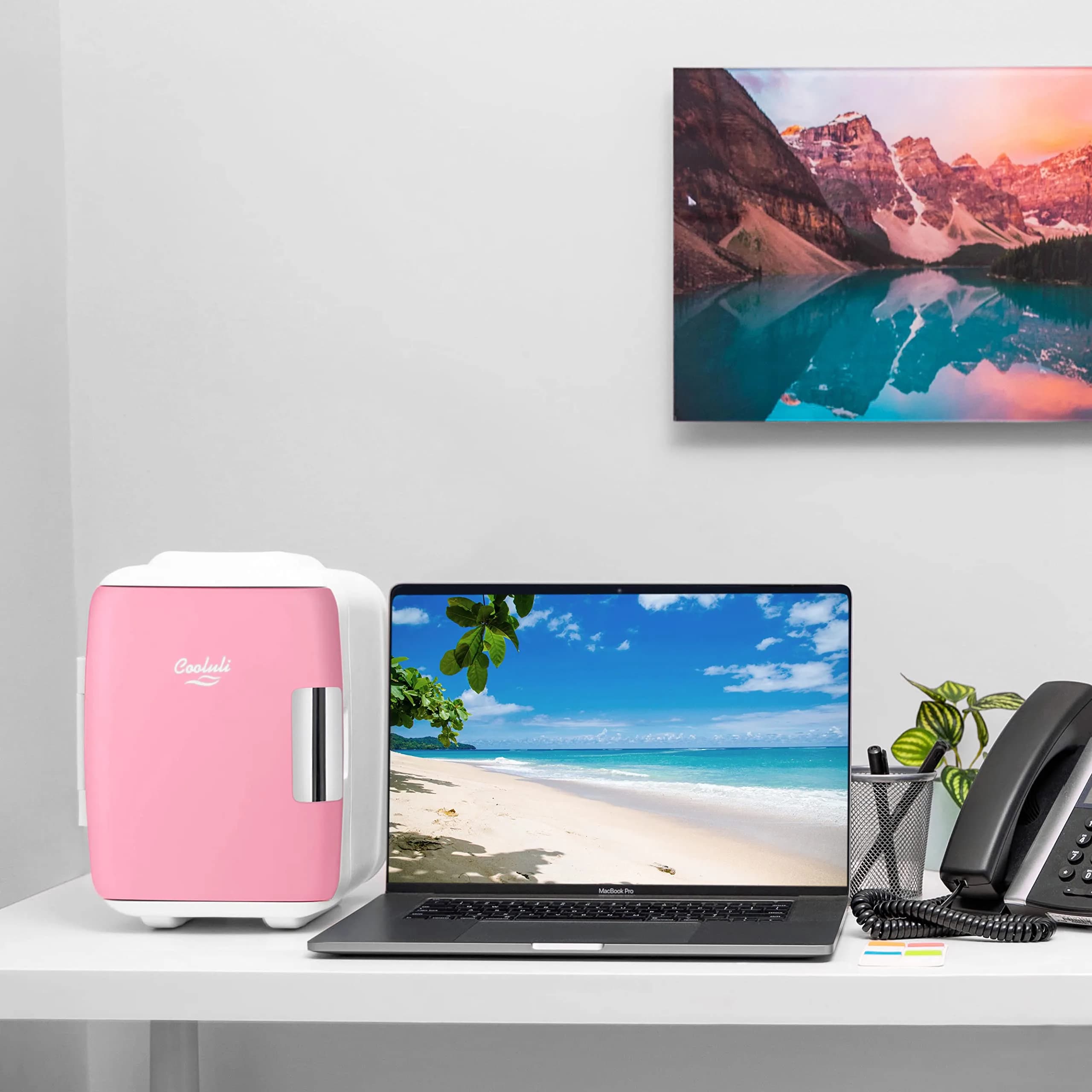 Cooluli Classic 4L Mini Fridge Cooler & Warmer Pink | 1.89L (0.14 cu ft) Compact Electric Plug-In thumbnail 4