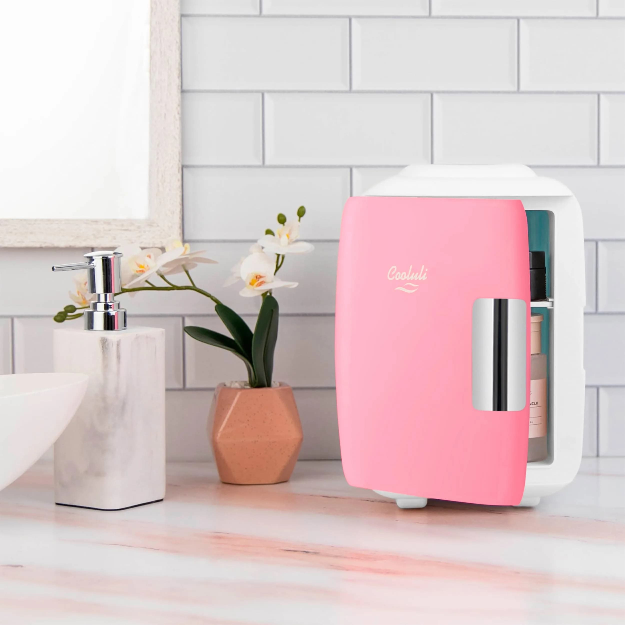 Cooluli Classic 4L Mini Fridge Cooler & Warmer Pink | 1.89L (0.14 cu ft) Compact Electric Plug-In thumbnail 7