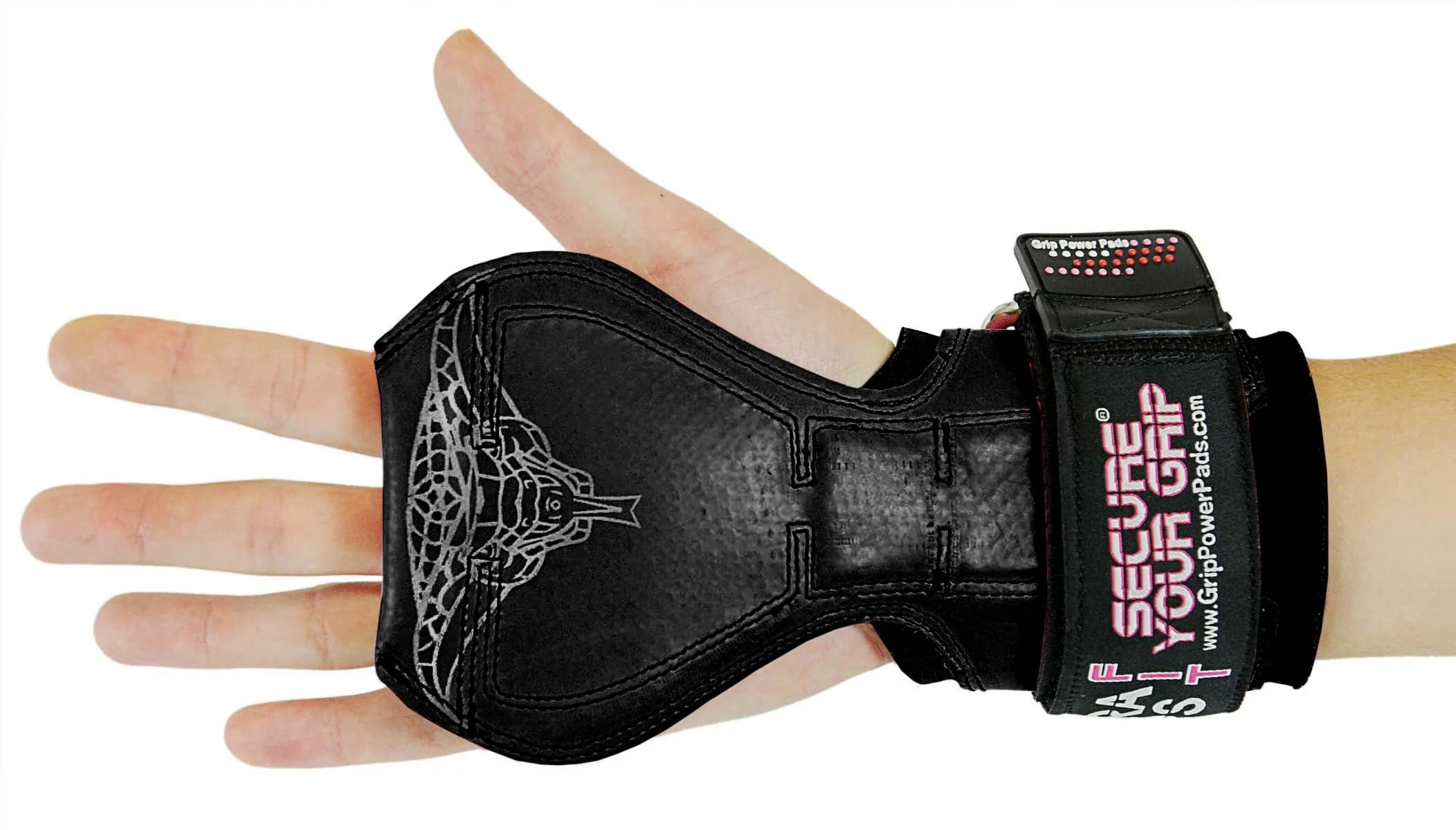 Cobra Grips Weight Lifting Gloves with Built-in Wrist Wraps (FIT Black Rubber, 4.25-7.0" Wrist) | All-in-One Grip Pad, Strap & Hook Alternative - view 2