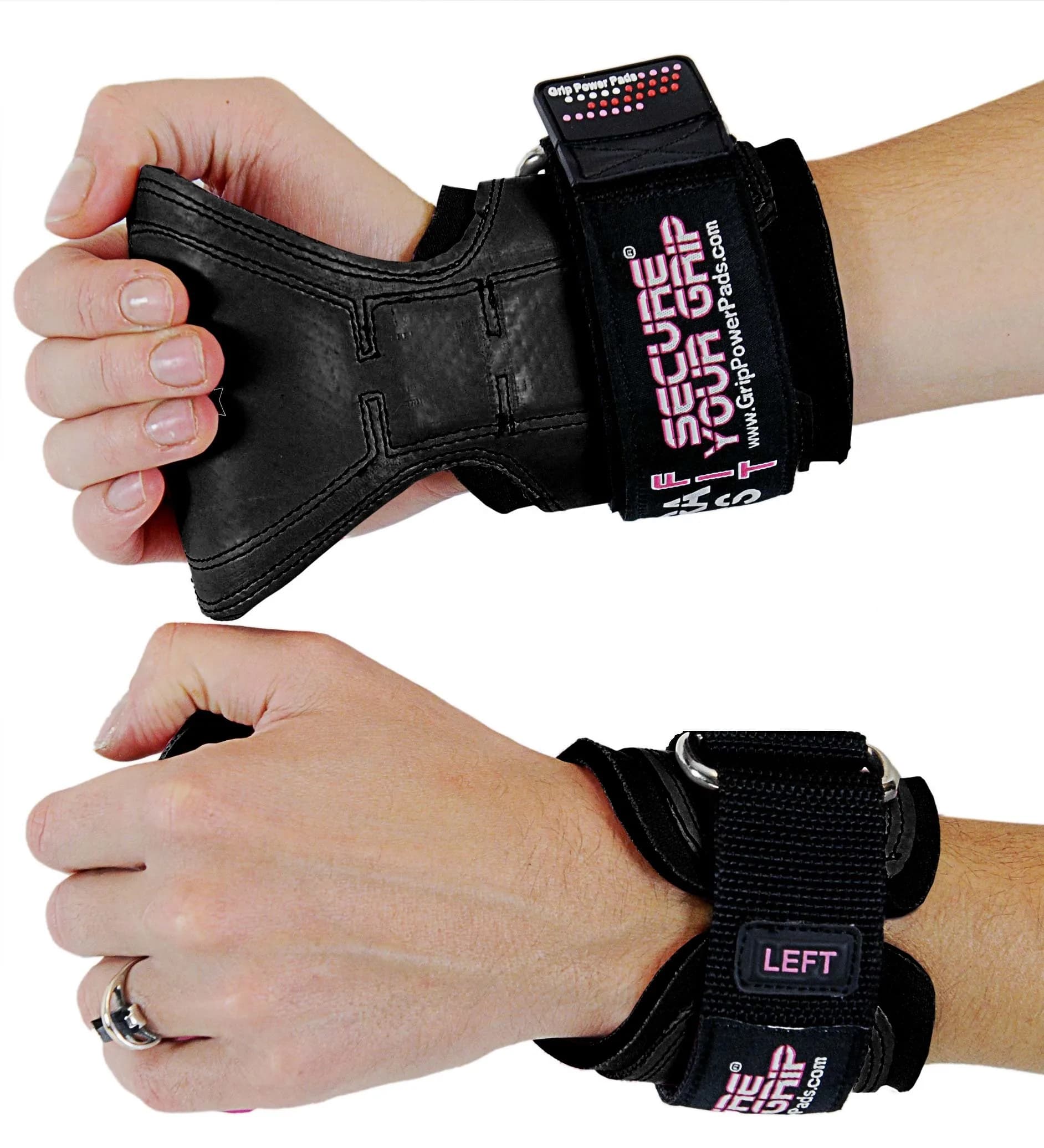 Cobra Grips Weight Lifting Gloves with Built-in Wrist Wraps (FIT Black Rubber, 4.25-7.0" Wrist) | All-in-One Grip Pad, Strap & Hook Alternative - view 3