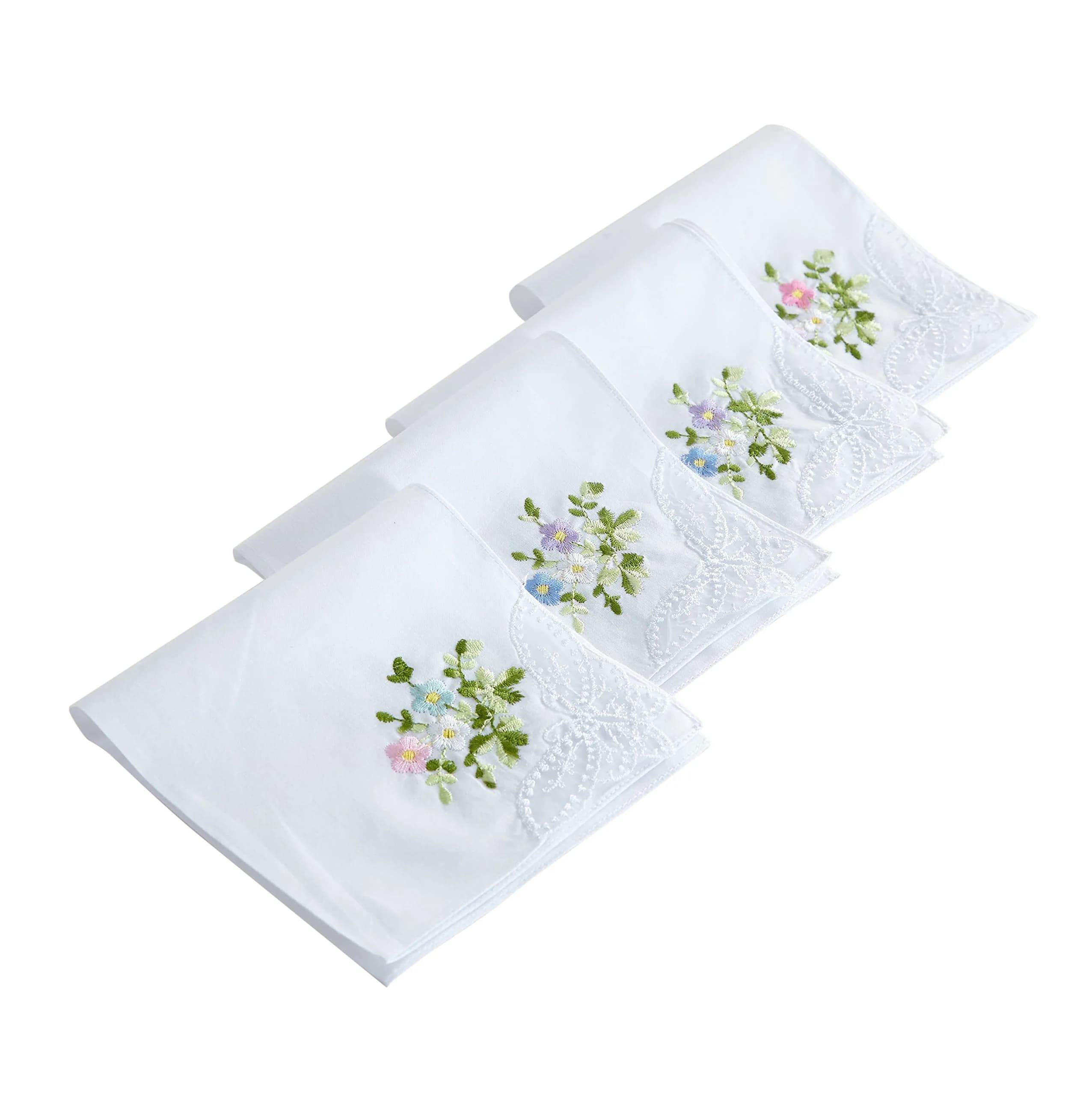 RDS HANKYTEX Cotton Embroidery Ladies' Handkerchiefs Set of 6 | 27.94 cm (11 inch) — 1