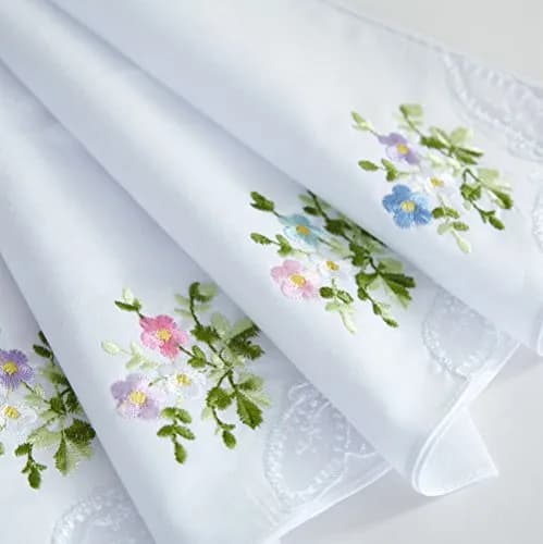 RDS HANKYTEX Cotton Embroidery Ladies' Handkerchiefs Set of 6 | 27.94 cm (11 inch) thumbnail 2