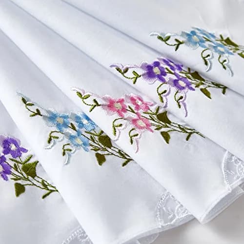 RDS HANKYTEX Cotton Embroidery Ladies' Handkerchiefs Lace Set of 6 (11 inch / 27.94 cm) thumbnail 2