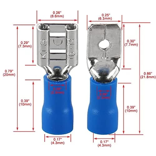 Baomain 1/4" Spade Terminals Kit 16-14 AWG 200-Pack | Secure Crimp Connectors for Electrical Wiring thumbnail 9