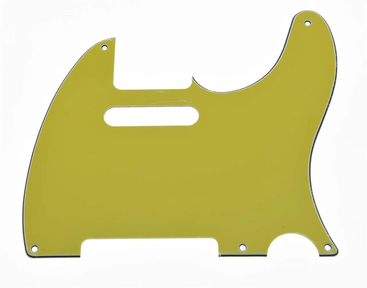 KAISH American Vintage 5 Hole Tele Style Pickguard Guitar Pick Guard Scratch Plate for Telecaster/Tele Yellow 3 Ply | Fits USA/Mexican Vintage 5 Hole Fender Telecasters - main product image