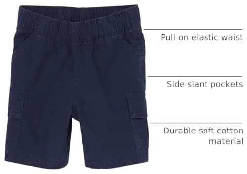 The Children's Place Baby Boys Cargo Shorts Tidal Single 4T | Durable Cotton, Elastic Waist, Year-Round Wear thumbnail 4